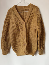 Load image into Gallery viewer, Aran Hand Knitted Cardigan - Caramel Age 6-7 years
