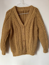 Load image into Gallery viewer, Aran Hand Knitted Cardigan - Caramel Age 4-6 years
