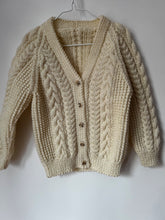 Load image into Gallery viewer, Aran Hand Knitted Cardigan - Cream Age 3-4 years
