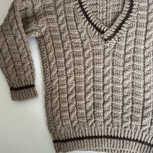 Load image into Gallery viewer, Hand Knit Taupe V Neck Jumper 18 months
