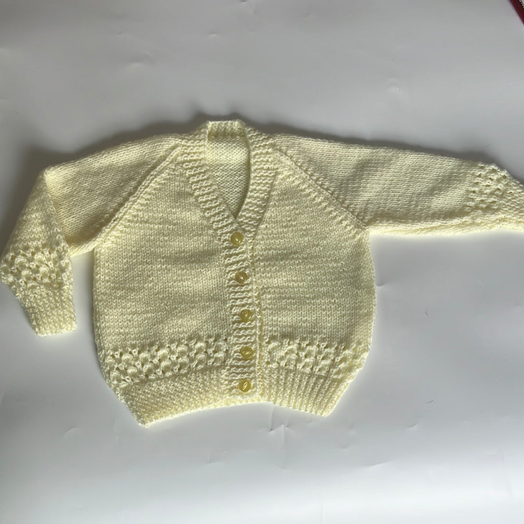 Hand Knit Lemon Cardigan 18 months