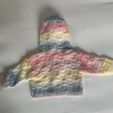 Load image into Gallery viewer, Sale: Hand Knit Rainbow Hooded Cardigan 3-6 Months
