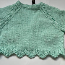 Load image into Gallery viewer, Hand Knit Mint Green Sheep Cardigan 9-12 months
