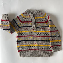 Load image into Gallery viewer, Hand Knit Multi Coloured Striped Jumper 6-12 months
