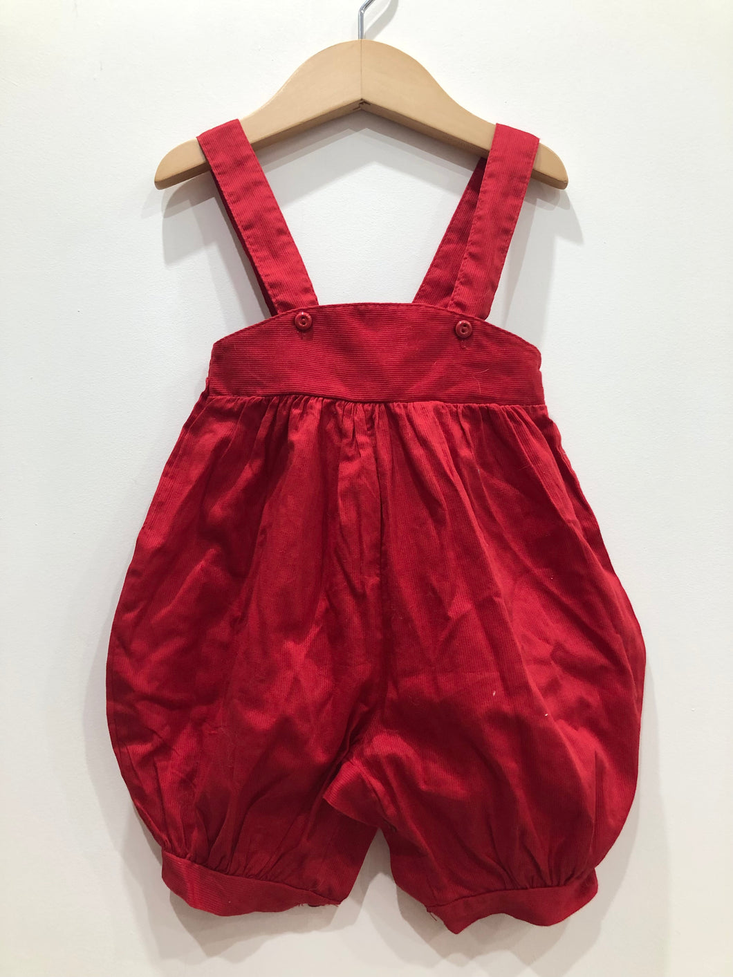 Vintage Red Dungarees Age 9-12 Months