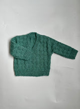 Load image into Gallery viewer, Sale: Hand Knit Green Jumper 0-3 Months
