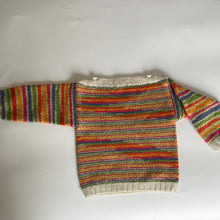 Load image into Gallery viewer, Hand Knit Rainbow Jumper Square Neck 6-9 Months
