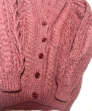 Load image into Gallery viewer, Aran Hand Knitted Cardigan - Wine Age 4-6 years

