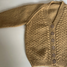 Load image into Gallery viewer, Hand Knit Brown/Caramel Cardigan 18-24 Months

