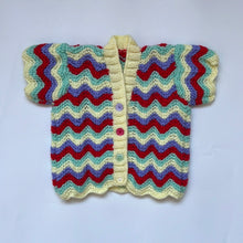 Load image into Gallery viewer, Hand Knit Rainbow Short Sleeved Cardigan 6-9 months
