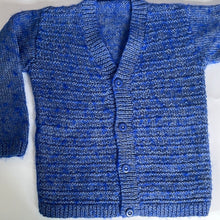 Load image into Gallery viewer, Sale: Hand Knit Blue Cardigan Age 2-3
