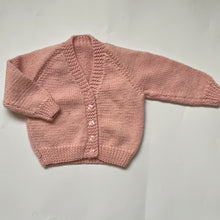 Load image into Gallery viewer, Hand Knit Pink Cardigan 12 Months
