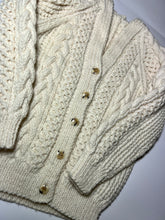 Load image into Gallery viewer, Aran Hand Knitted Cardigan - Cream Age 4-6 years
