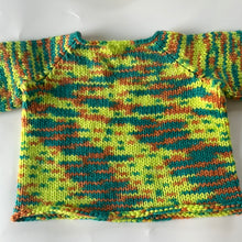 Load image into Gallery viewer, Hand Knit Neon Bright Hat and Jumper Set 6-9 Months

