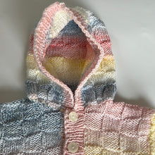 Load image into Gallery viewer, Sale: Hand Knit Rainbow Hooded Cardigan 3-6 Months
