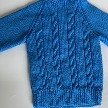 Load image into Gallery viewer, Sale: Hand Knit Blue Jumper Long with Stretch 12 months
