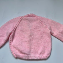 Load image into Gallery viewer, Hand Knit Pink V Neck Cardigan 6-9 months
