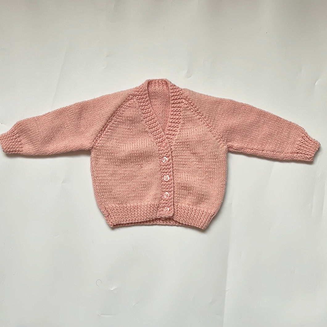 Hand Knit Pink Cardigan 12 Months