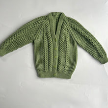 Load image into Gallery viewer, Aran Hand Knitted Cardigan - Green Age 4-6 years
