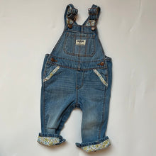 Load image into Gallery viewer, Osh Kosh Denim Dungarees with Floral Detail Age 9- 12 Months
