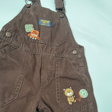 Load image into Gallery viewer, Osh Kosh Brown Dungarees with Patch Detail Age 18 months
