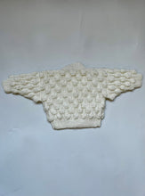 Load image into Gallery viewer, Hand Knit White Bobble Cardigan 0-3 Months
