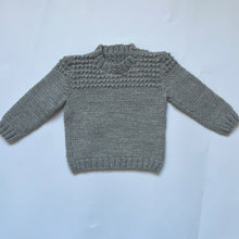 Load image into Gallery viewer, Hand Knit Grey Jumper 6-9 months
