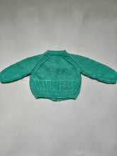 Load image into Gallery viewer, Hand Knit Green Cardigan 0-3 Months
