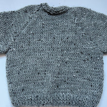 Load image into Gallery viewer, Hand Knit Grey V Neck Cardigan 6-9 months
