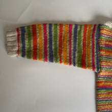 Load image into Gallery viewer, Hand Knit Rainbow Jumper Square Neck 6-9 Months
