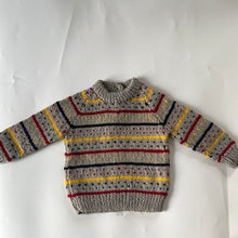 Load image into Gallery viewer, Hand Knit Multi Coloured Striped Jumper 6-12 months

