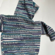 Load image into Gallery viewer, Hand Knitted Hooded Blue Cardigan 6-9 months

