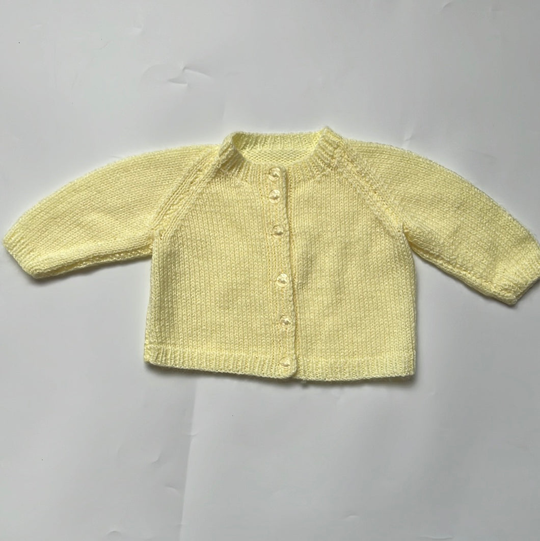 Hand Knit Lemon Cardigan 6-9 Months