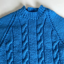 Load image into Gallery viewer, Sale: Hand Knit Blue Jumper Long with Stretch 12 months
