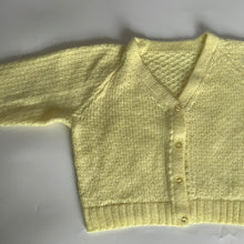 Load image into Gallery viewer, Sale: Hand Knit Yellow Cardigan 18 Months
