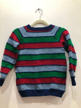 Load image into Gallery viewer, Hand Knit Striped Jumper Age 8-9
