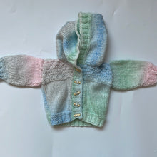 Load image into Gallery viewer, Hand Knit Rainbow Hooded Cardigan New born
