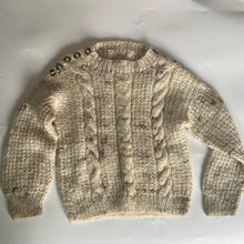 Load image into Gallery viewer, Hand Knit Cream Chunky Jumper Age 4
