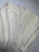 Load image into Gallery viewer, Aran Hand Knitted Cardigan - White 4-6 years
