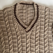 Load image into Gallery viewer, Hand Knit Taupe V Neck Jumper 18 months
