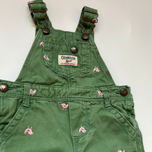 Load image into Gallery viewer, Osh Kosh green Dungarees with bird detail Age 12 Months
