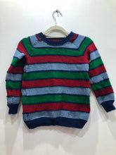 Load image into Gallery viewer, Hand Knit Striped Jumper Age 8-9
