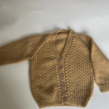 Load image into Gallery viewer, Hand Knit Brown/Caramel Cardigan 18-24 Months

