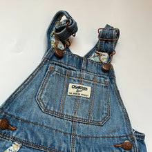 Load image into Gallery viewer, Osh Kosh Denim Dungarees with Floral Detail Age 9- 12 Months
