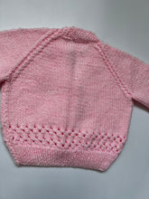 Load image into Gallery viewer, Hand Knit Pink V Neck Cardigan 3-6 months

