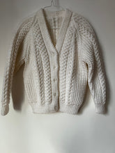 Load image into Gallery viewer, Aran Hand Knitted Cardigan - White 4-6 years
